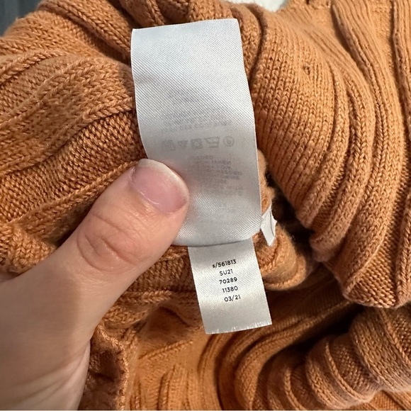 3/$20⚡️Loft Orange Sleeveless Knit Ribbed Button Up Sweater Tank Top - Picture 5 of 14